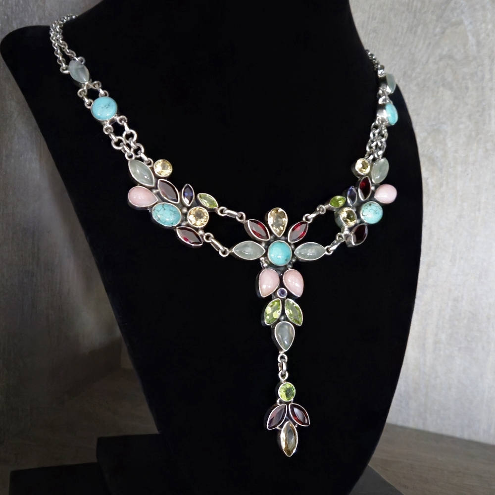 NICKY BUTLER RAJ LIMITED EDITION 925 Sterling Silver Designer Necklace Turquoise - Picture 10 of 16